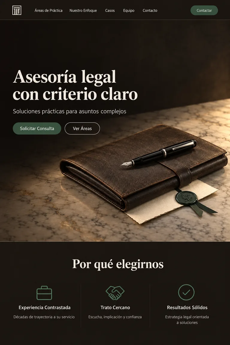 Portada de la demo Bufete de abogados.