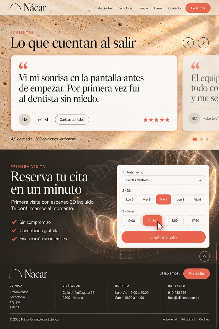 Continuación de la portada de la demo Clínica dental.