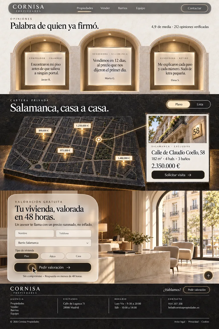 Continuación de la portada de la demo Inmobiliaria de lujo.